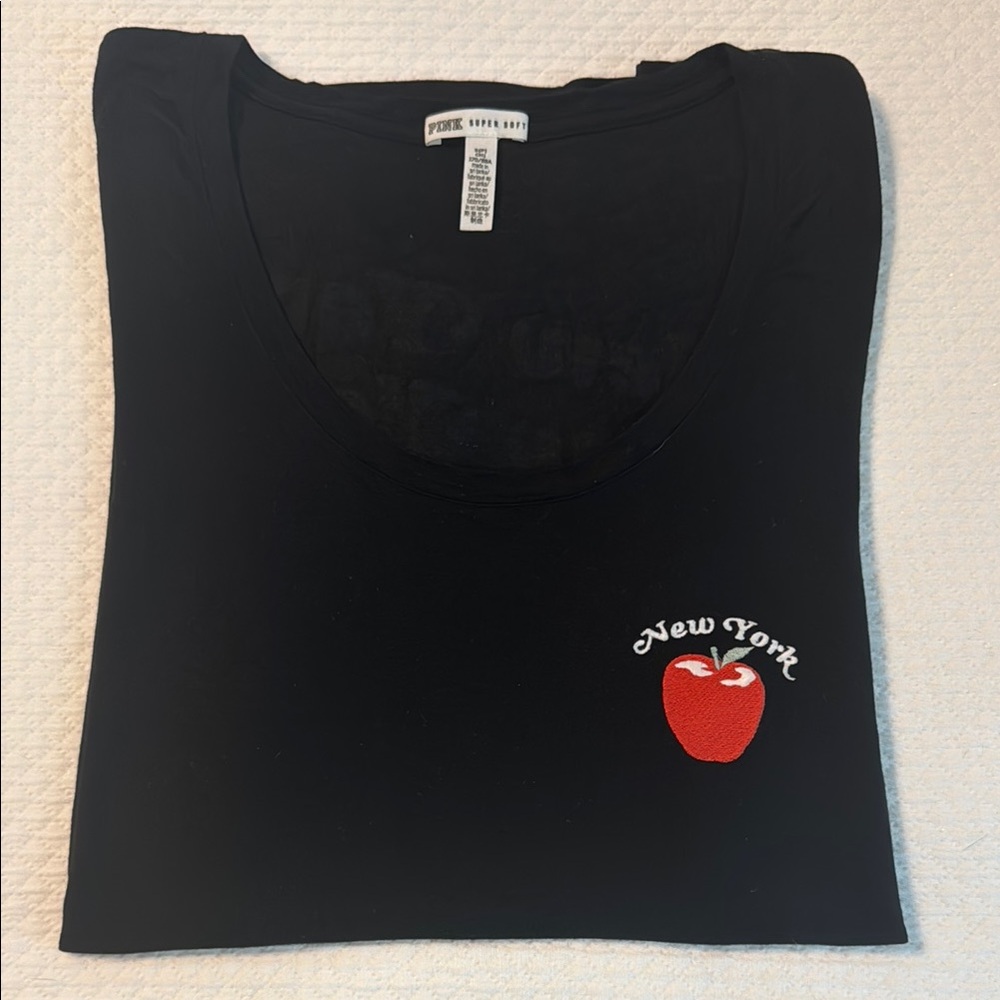 PINK  Victoria’s Secret Black Short Sleeve Tee (Small)